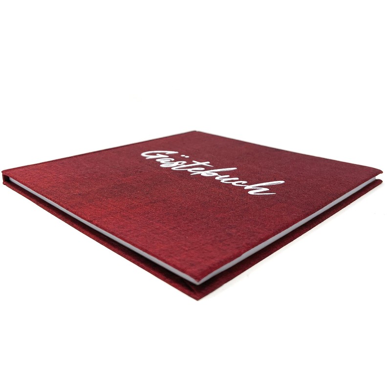 myZirbe Gästebuch 20x20cm burgunder rot