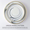 Pokini Marble Gold Rim Dinnerware Sets, Porcelain Plates and Bowls