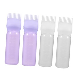 FRCOLOR Botella Aplicadora Para Teñir El Cabello Con Peine 4 Piezas (2 2 Moradas) Herramienta De Salón Plástico Duradero Diseño Ergonómico Adecuado Para Uso Profesional y Doméstico