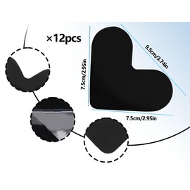 Lhbwhiz Pack of 12 Non-Slip Mats for Carpets, Washable Non-Slip Underlay, High-Quality Non-Slip Carpet Underlay, Carpet Grippers, Non-Slip Pads, for Carpets and Mats (Heart-Shaped, 95 x 75 cm)