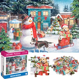 100 Piece Puzzles for Kids Ages 4-6 8-10 Christmas Puzzle - Welcome Christmas Jigsaw Puzzle Unique & Interlocking Pieces Puzzles for Kids Ages 4-8 Educational Puzzles Toys Gifts for Girls Boys
