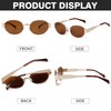 piscm Trendy Oval Sunglasses for Women Men,Fashion Retro 90s Metal