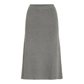 Vila Female Midi Skirt Knitted, Medium Grey Melange