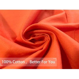 iMaylex Soft 100% Egyptian Cotton Zipper Pillow Case, Cozy and Lightweight Pillowcase, Easy Care, Orange, Body, 20'' x 48''