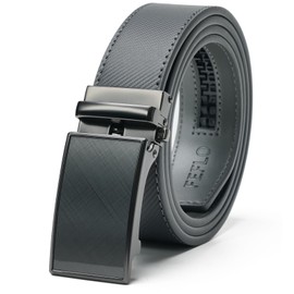 FEFLO Men's Ratchet Belt with Automatic Buckle, No Hole Adjustable Belt for Suits and Jeans
