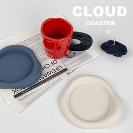 Silicone Drink Coasters Thickened Cup Mat Set for Home Decor Grooved Design Cup Mat Heat Resistant Coasters for Coffee Table Cup Mat for Tabletop Silicone Tray for Small Accessories Srorage, Blue