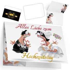 BREITENWERK A4 XXL Congratulations Card Wedding Day Bride Couple Elegant Folding Card with Envelope for Wedding Anniversary for Husband Wife Couple Card