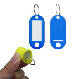 SHULLIN Set of 50 Tags, Keychains, Plastic Key Tags, ID Keyring Tags, Keychains, Name Tags, Keychains, Labels, Tags, Keychains, Labels, Luggage Tags, Pet Name Tags, Keyring Included, Commercial Use,