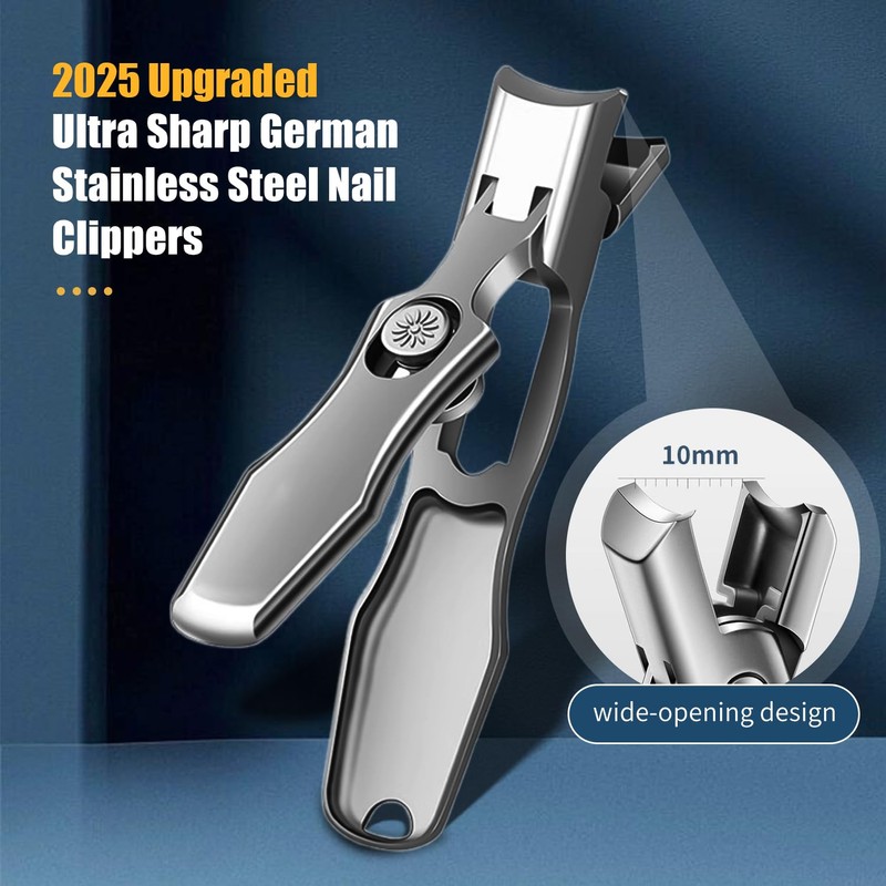German Nail Clippers for Men, 2025 Upgraded Ultra Sharp Stainless