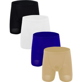 IKINGSKY Calzoncillos tipo calzones de pierna larga para hombre, sin costuras, transpirables, elásticos para hombre, Paquete de 4, Medium