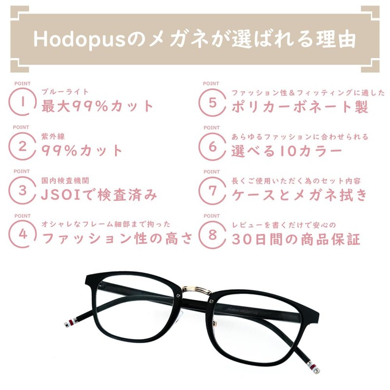 Hodopus Blue Light Cut Glasses, Square Shape, 99% Cut Rate,