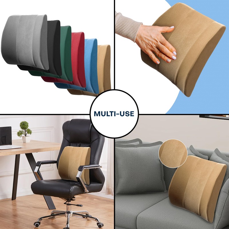 Back-Huggar Bucket Seat Thick Foam Lumbar Support Cushion: Orthopedic Relief