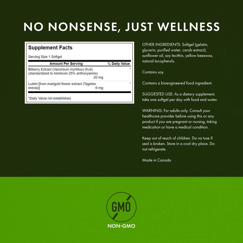 Swanson Standardized Lutein & Bilberry - Natural Supplement Promoting Eye