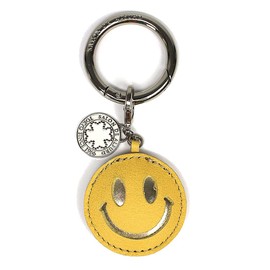 Salon de Alphard Smile Nico-chan Women's Bag Charm Keychain Made in Italy Cowhide Leather, Cute, Made in Japan, yellow
