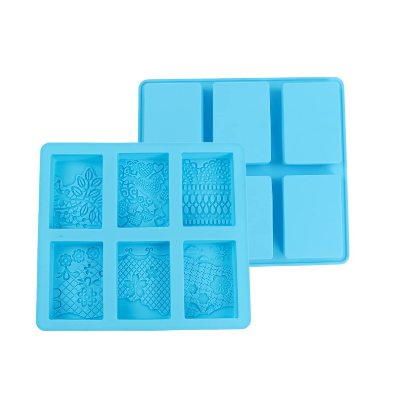 Rectangle Silicone Soap Molds - 2pc Set New 6 Cavity