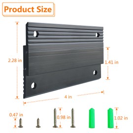 2 Pair French Cleat Picture Hanger - 4 Inch Aluminum Photo Frame Z Bar Wall Mount for Hanging Mirrors, Picture Frames, Whiteboards, Pictures, Panels, Shelves, Headboard (Black)