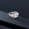 Gem Stone King 3.99 Cttw Peach Nano Morganite Ring For