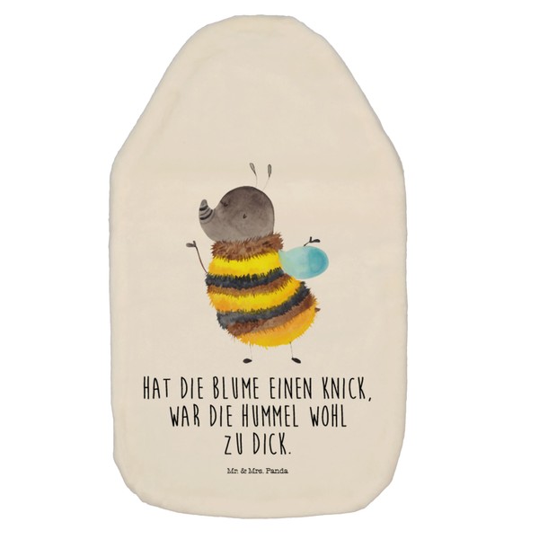 Mr. & Mrs. Panda Hot Water Bottle Bumble Bee Fluffy - Gift, Flower, Funny Sayings, Good Mood, Hot Water Bottle Cover, Heat Cushion, Grain Cushion