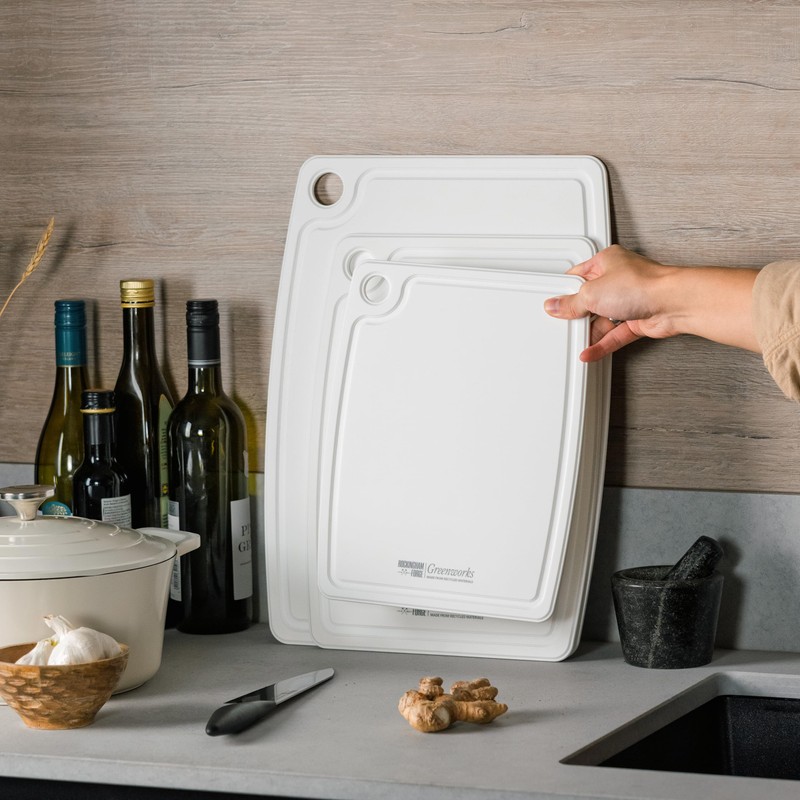 Greenworks Chopping Board Recycled Plastic 44x33cm White