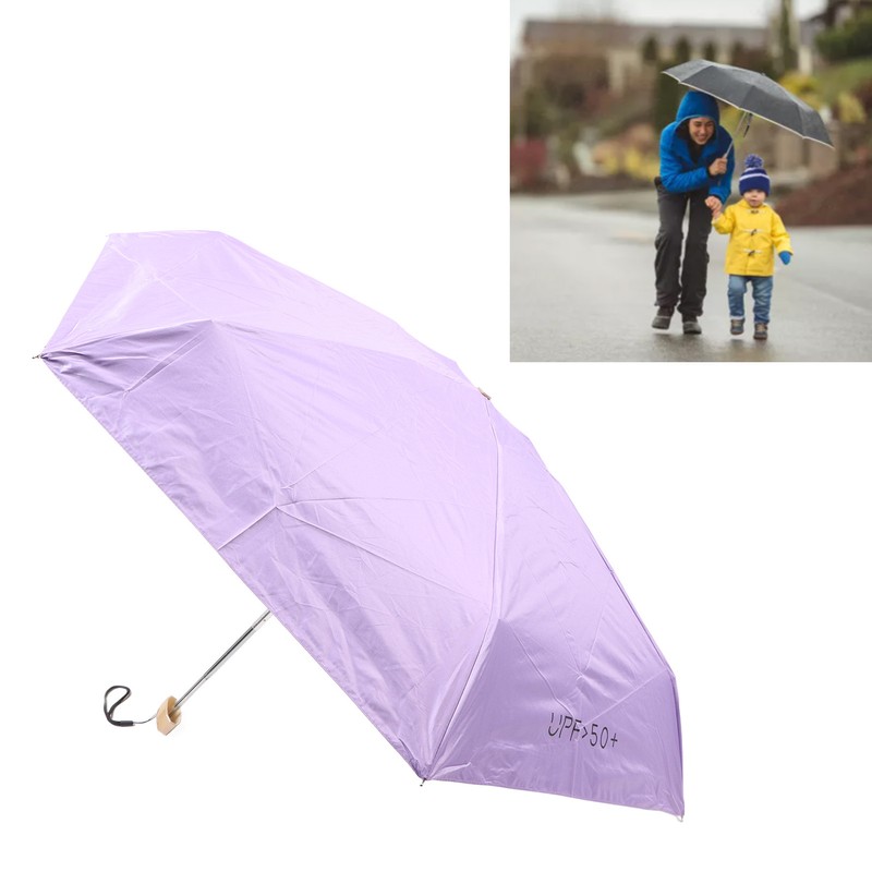6 Ribs Umbrella Sun Protection UPF50 Impact Cloth Portable Folding
