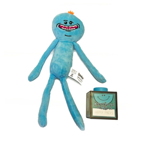 Rick and Morty Mr. Meeseeks Happy Plush and Tin Box