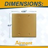 2-Gang Brass Outlet Cover, Satin Brass Blank Outlet Covers, Standard