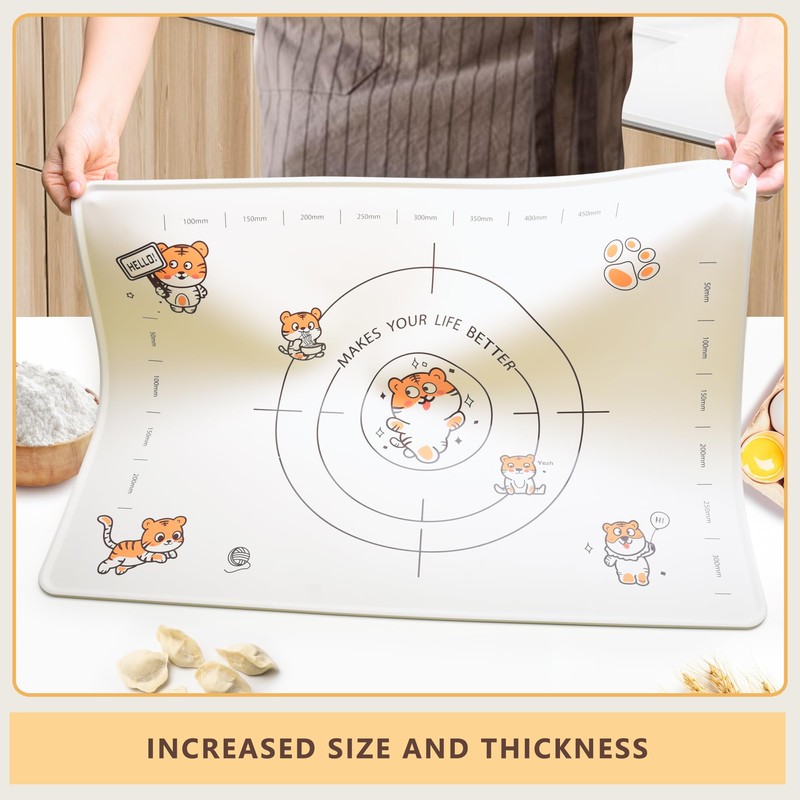 COOKSTYLE 34x24 Inch Extra Thick Silicone Pastry Board, Silicone Baking