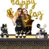 Black Gold Party Table Cloth Decorations - GREATRIL 2 Packs