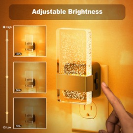 JandCase Night Lights Plug into Wall, Dusk to Dawn Sensor, Acrylic Bubble Design, 0-100lm Adjustable Brightness, for Bedroom, Bathroom, Living Room, Hallway
