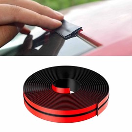 QKYS 23Ft/14mm Car Weather Stripping, Free Cuttable T Shape Car Sunroof Cover Seal Rubber Trim, Dustproof Waterproof Car Windshield Tailgate Adhesive Rubber Seal for Cars Trucks SUVs
