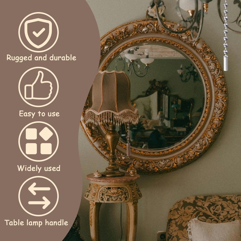 2 Pcs Bathroom Light Pull Cord, Light Switch Pull Cord,