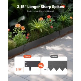 5-Packs Rust-Resistant 39x5in Steel Landscape Edging Border Black Garden Supplies Model D0100XUY9NWColor: Black Color, size: Size 39 x 5 inch