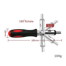 Ratchet Hexagonal Screwdriver, Multi-Screwdriver with 180 Degree Adjustable Handle, 1/4 Inch Bit Holder, Magnetic