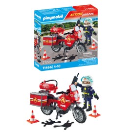 Playmobil Fire Motorcycle & Oil Spill Incident