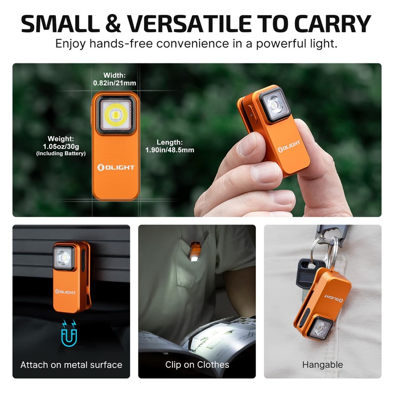 OLIGHT Oclip Rechargeable EDC Flashlight 300 Lumens Dual Sources Compact