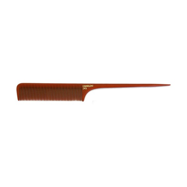 Charlene Handmade Mid Tooth-Space Rat-Tail Bone Comb #243 Anti-Static Chemical Heat Resistant