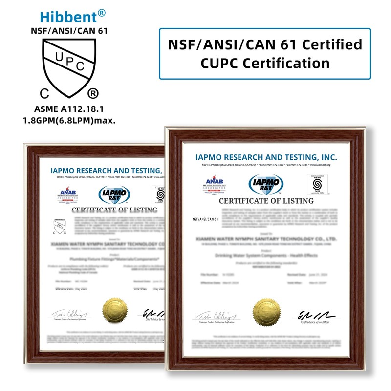 Hibbent NSF/ANSI/CAN 61 Certified Faucet Aerator, CUPC Certification 360° Swivel
