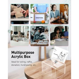 Uniclife Secure Suggestion Box Slot Cash Box Steel