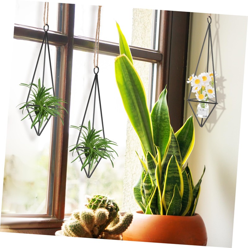 BESPORTBLE 4Pcs Hanging Planter Geometric Air Plant Holders for Wall
