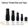 LeMotech 20Pcs NPT 1/2" IP68 Waterproof Cable Gland Flex Spiral