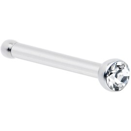 Body Candy Clear 1.57mm Stainless Steel Micro Nose Stud Bone 20 Gauge