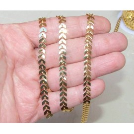 Gold Plated Fish Bone Chain, Chevron Chain, Necklace Chain, Bulk Chain, Jewelry