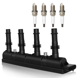 UF-669 Ignition Coil Pack and 1675 Spark Plugs Fit for Chevy Cruze Turbo 2011-2015, Sonic Turbo 2012-2020, Trax Turbo 2014-2020, Volt 2011-2015, Buick Encore, L4 1.4L, Replaces 55575499 55577898