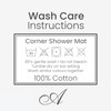 Allure Corner Shower Mat – 100% Cotton L-Shaped Bath Mat