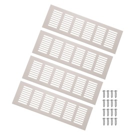 sourcing map 4Pcs Door Air Vent Cover, 9.8" x 3" Aluminum Ventilation Grille Decorative Covers Louvered Air Return Vent Cover with Screws for Cabinet Wardrobe Door Wardrobe(Grey)
