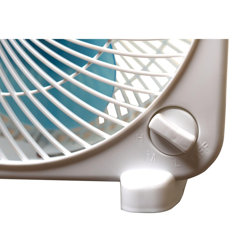 Seasons Comfort 9 Inch Tabletop Box Fan, 3 Speeds, Quiet