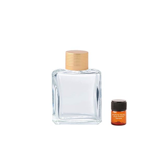 Perfume Studio Empty Refillable Glass Bottle with Shiny Gold Screw-on