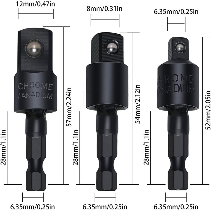 4 Pieces Impact Drill Bit Extension, 105° Right Angle Drill