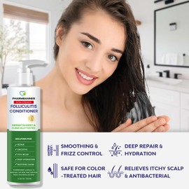 Folliculitis Itch Relief Conditioner: Tea Tree Oil & Moroccan Argan Oil - Deep Hydration & Repair - Nourishes, Smooths, Restores Shine - Safe for Dry or Damaged Hair-11.84 oz