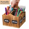 Covzoe Wood Art Supply Organizer, 360 Degree Rotating Pencil Holder